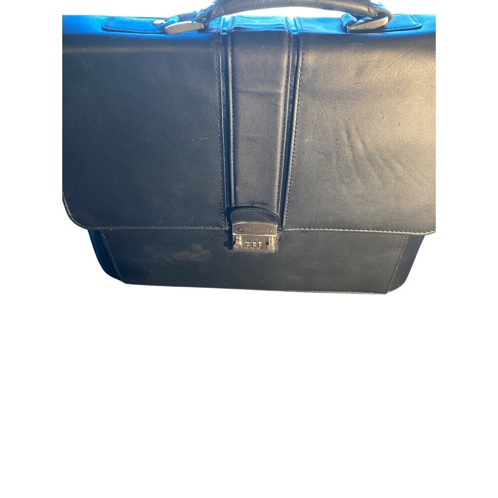 Franklin Covey Black Briefcase With Combination Lock & Zipper Pocket